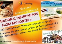 eTwinning projekts ar  Portugāli, Grieķiju, Poliju, Latviju “TRADICION INSTRUMENTS FROM MY COUNTRY”